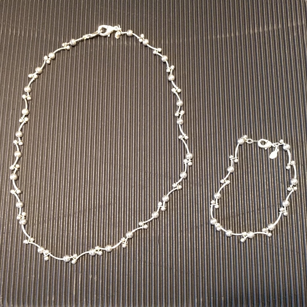Necklace & Bracelet set Stirling Silver 925